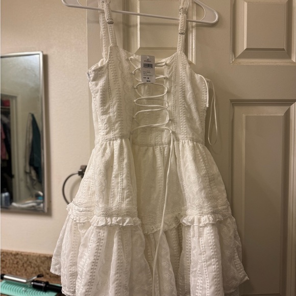 Playful Flirt Lace-Up Ruffle Skater Dress - Picture 7 of 7